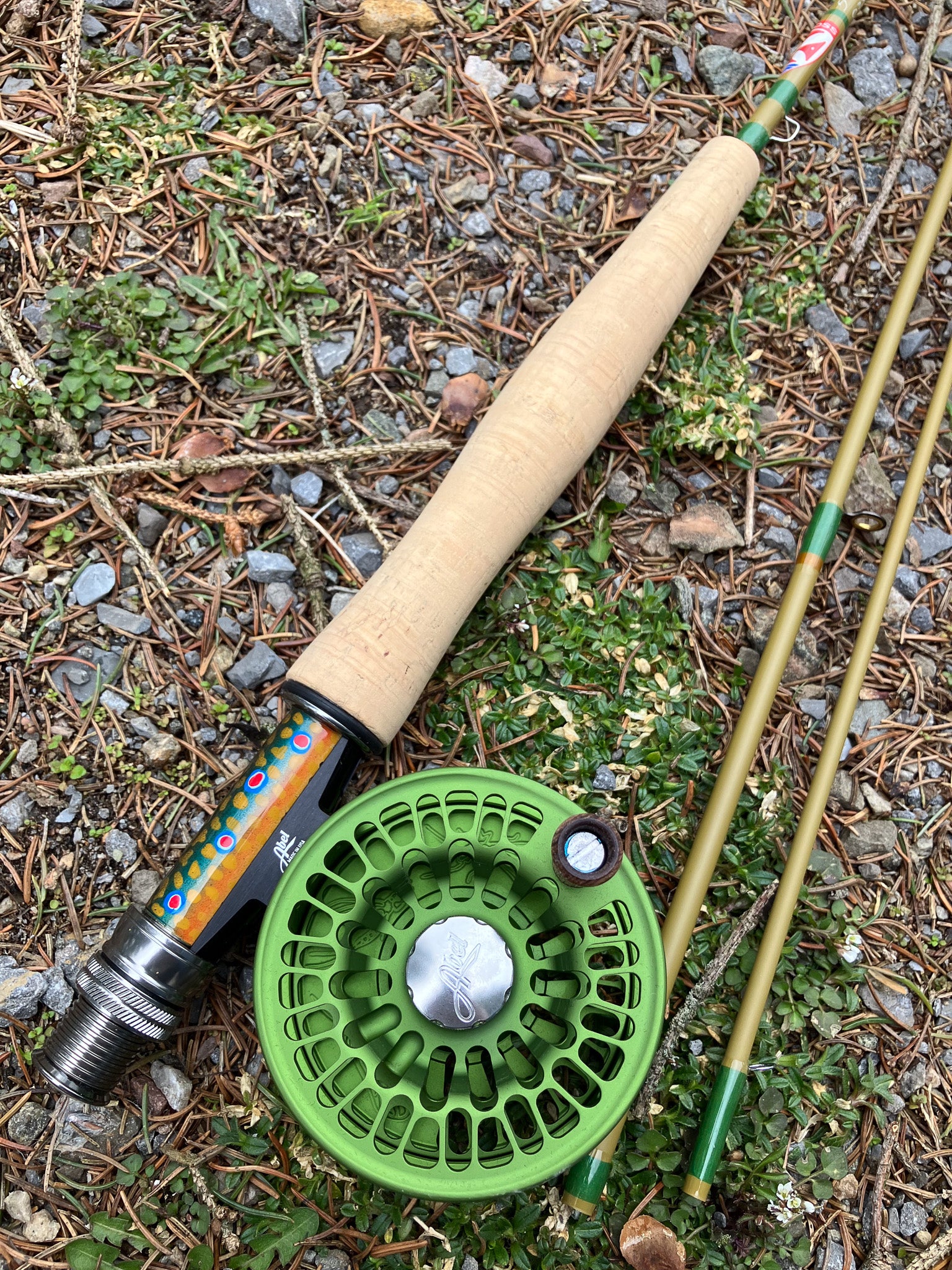 Rock Hopper S-Glass 5 1/2 foot 2-3 weight with Grass Green Abel Reel JP Ross Fly Rods & Co. Outdoors Rock Hopper S-Glass 5 1/2 foot 2-3 weight with Grass Green Abel Reel JP Ross Fly Rods & Co. Outdoors