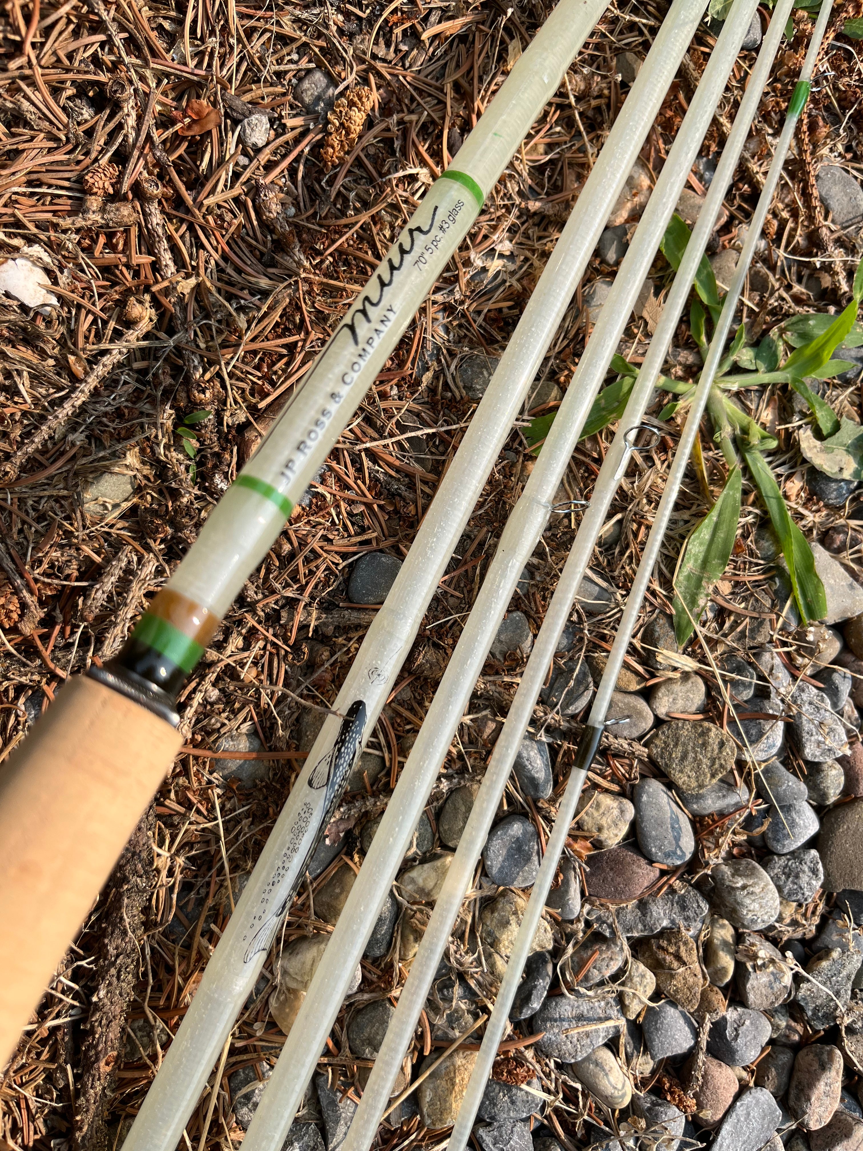 Rod Muir Muir 7 foot 3 weight 5 piece pack rod, EARTHTONE theme. – JP Ross Fly ...