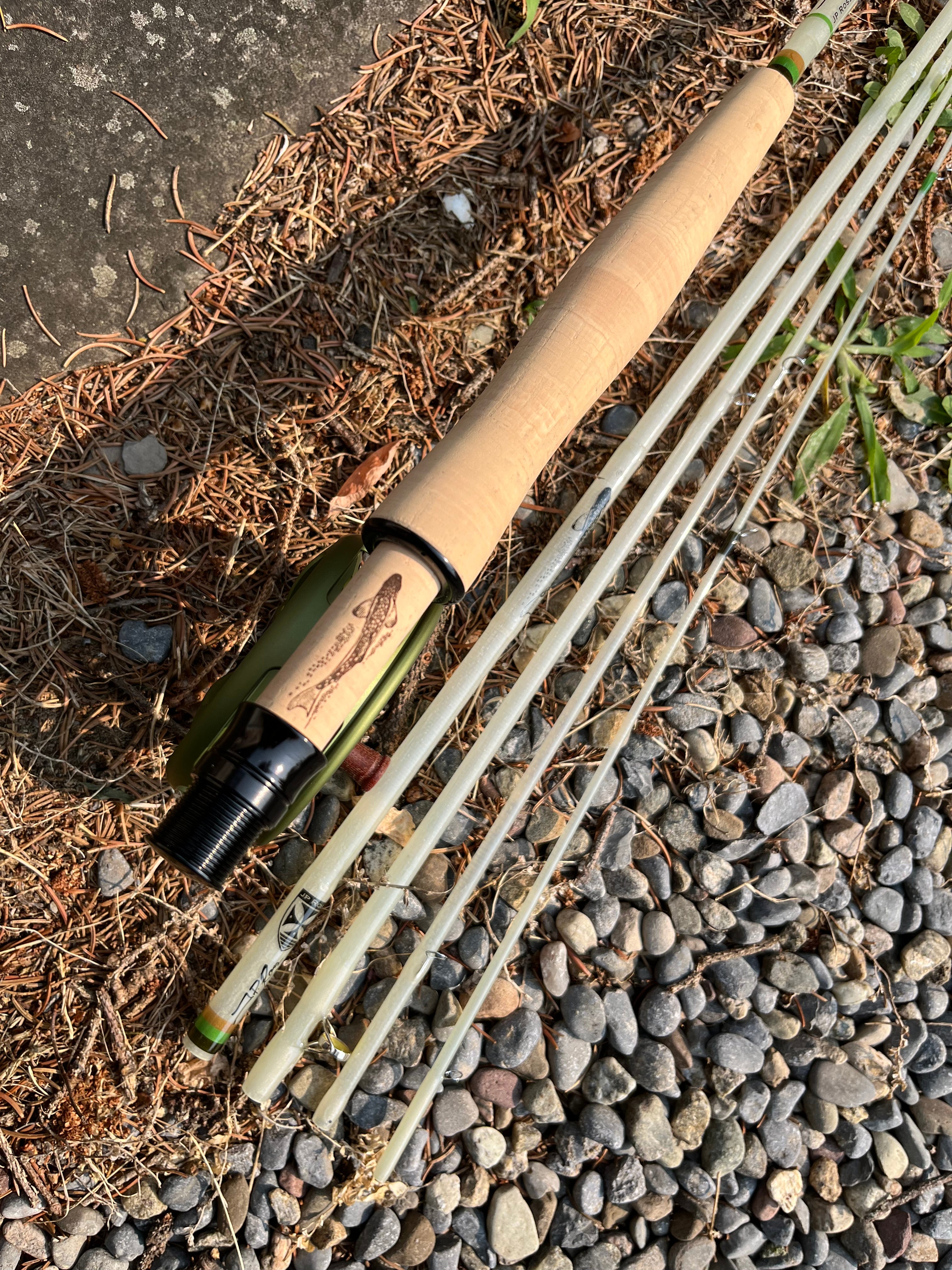 Rod Muir Muir 7 foot 3 weight 5 piece pack rod, EARTHTONE theme. – JP Ross Fly ...