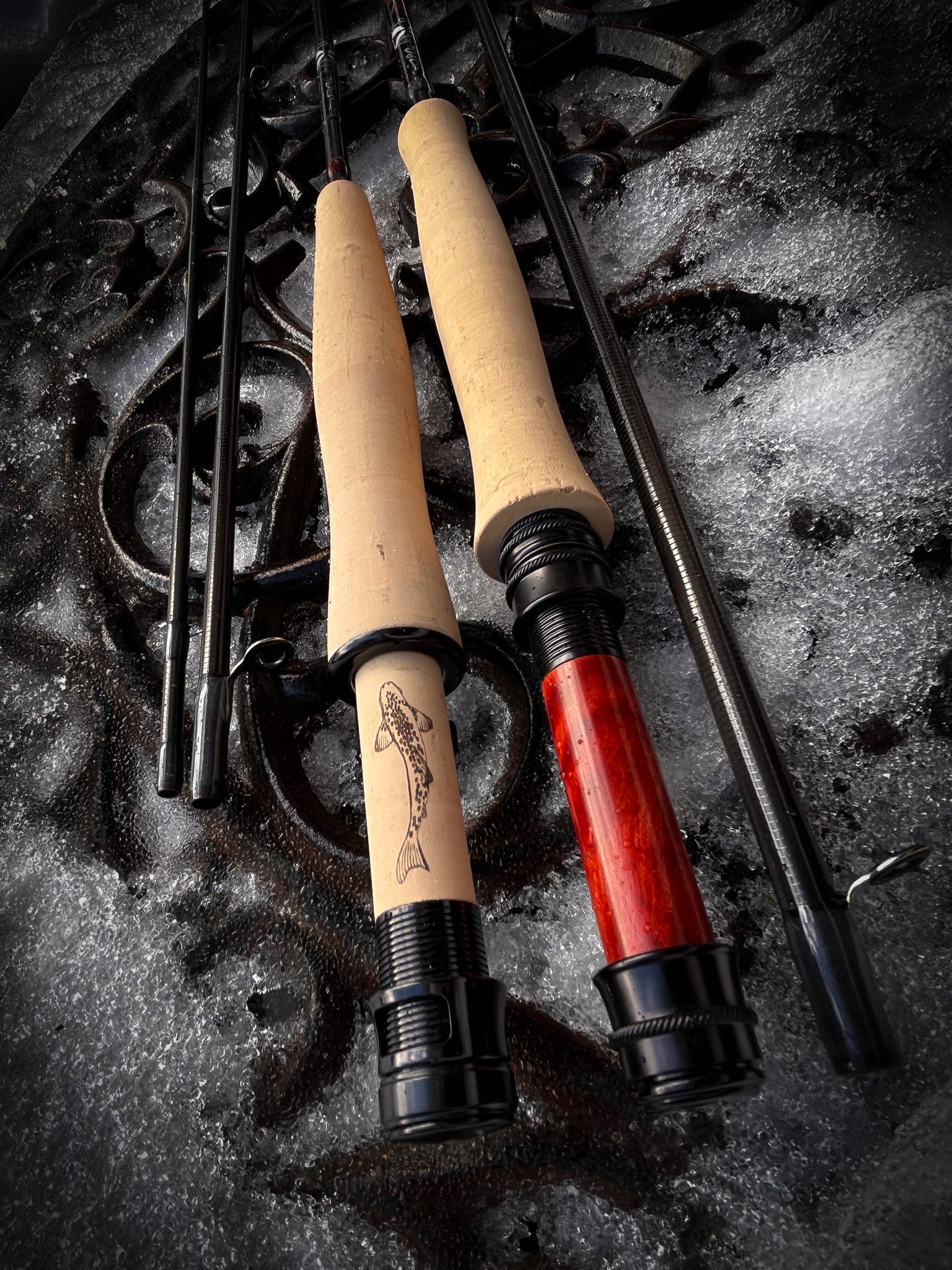 Peacemaker 10'6" 4 wt. 4 pc. & 8'0" 3-4 wt. 3 pc. 2 rods in one. Choos JP Ross Fly Rods & Co. Outdoors Peacemaker 10'6" 4 wt. 4 pc. & 8'0" 3-4 wt. 3 pc. 2 rods in one. Choos JP Ross Fly Rods & Co. Outdoors